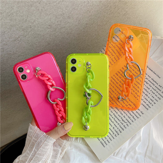 Funda Protectora con Pulsera de Corazones Fluorescentes - Image 7