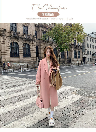 Abrigo de Lana Hepburn Coreano Suelto Midi para Otoño e Invierno - Image 22