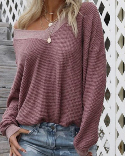 Blusa Suéter Mujer Cuello V Manga Larga - Image 3