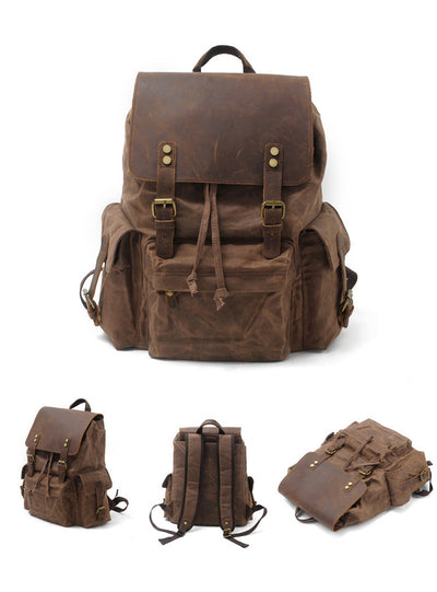 Mochila Casual para Hombre de Lona Encerada - Estilo Moderno con Compartimento para Laptop - Image 17