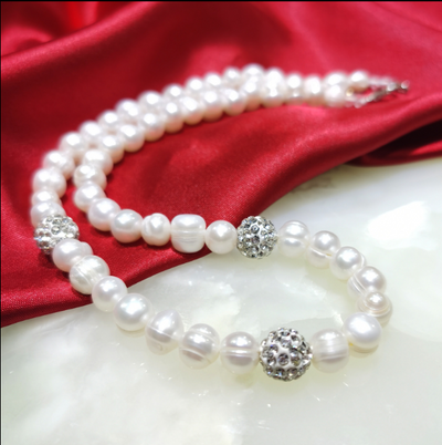 Conjunto de Collar y Pulsera de Perlas 8-9mm - Image 2