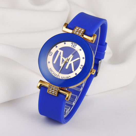 Reloj de Mujer con Correa de Silicona Diamantada y Movimiento de Cuarzo - Image 2