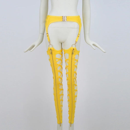 Leggings Ajustados con Cierre Frontal y Detalles Cutout para Salir