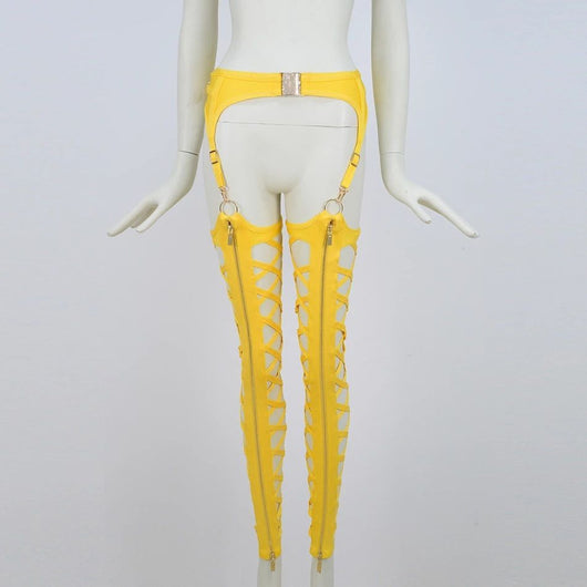 Leggings Ajustados con Cierre Frontal y Detalles Cutout para Salir