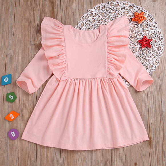 Vestido Princesa Niña con Mangas de Encaje Elegante