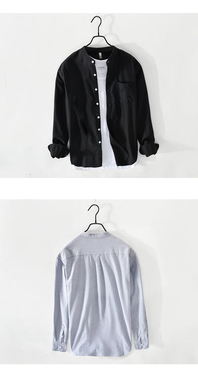 Camisa Casual con Cuello Mao Talla S para Hombre - Image 13