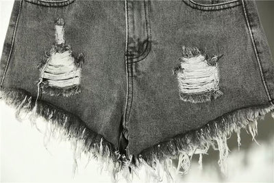 Shorts Vaqueros Sueltos Cintura Alta para Mujer Verano con Rotos - Image 6