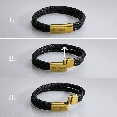 Pulsera de Cuero Genuino para Hombre con Grabado Personalizado - Image 6