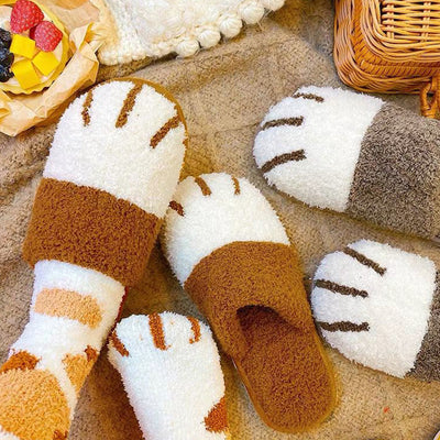 Pantuflas Cálidas de Pareja con Diseño Adorable de Patitas de Gato - Image 7