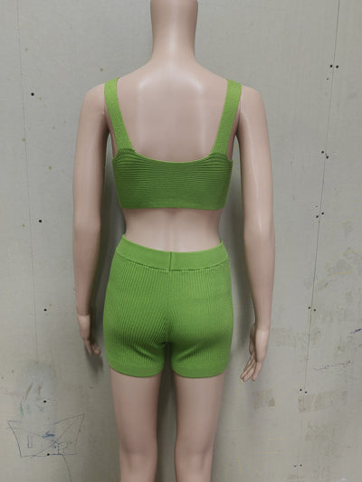 Conjunto Bikini Deportivo Escotado - Top Corto y Short Coordinado - Image 26
