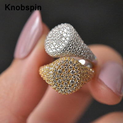 Anillo de Plata 925 Cuadrado Diamantado Estilo Minimalista Frío - Image 13