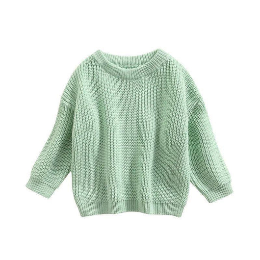 Suéter Casual de Cuello Redondo para Niñas - Colores Sólidos - Image 14