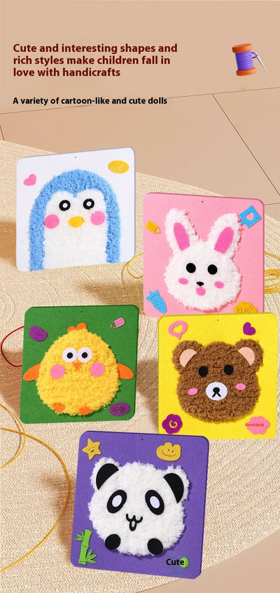 Kit de Bordado Infantil con Animales de Dibujos Animados - Juguete Educativo DIY para Jardín - Image 23