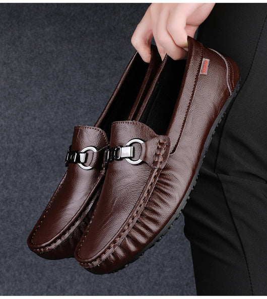 Zapatos Casuales de Cuero con Suela Flexible y Transpirables para Hombre - Image 16