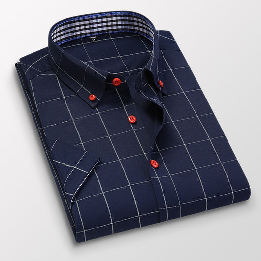 Camisa Casual Estilo Coreano Manga Corta Slim Fit Tallas Grandes Hombre - Image 9
