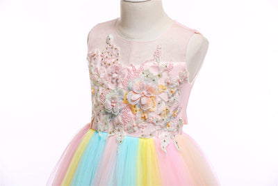 Vestido de Fiesta Infantil Colorido para Niñas - Diseño de Dama de Honor y Boda - Image 5