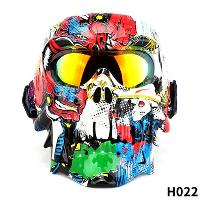 Máscara Motociclista Antiaire con Calavera y Lentes Integrados - Image 18