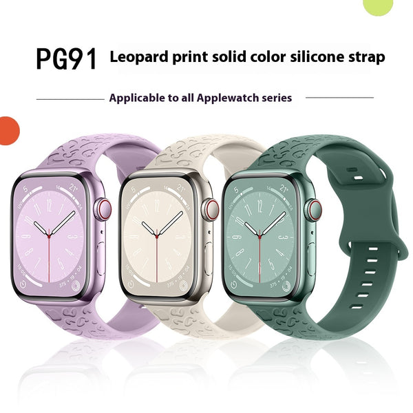 Correa de Silicona Estampado Leopardo para Apple Watch 1-9 y Ultra 3