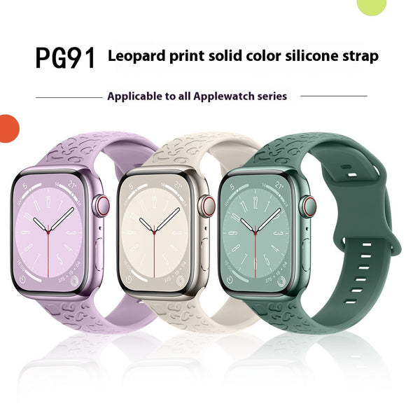 Correa de Silicona Estampado Leopardo para Apple Watch 1-9 y Ultra 3