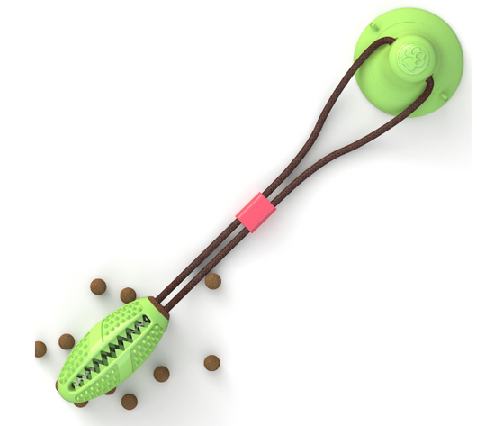 Pink and teal spiky pet molar toy with a suction cup base, designed for chewing and teeth cleaning. - Image 11