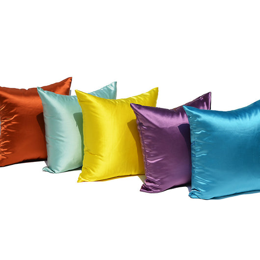 Funda de Almohada de Seda Artificial Color Liso con Cierre - Image 5