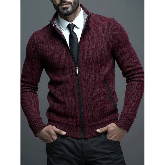 Suéter Cardigan con Cuello Alzado para Hombre - Image 6