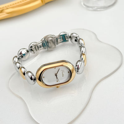 Reloj Pulsera Dorado Elegante Oval para Mujer - Image 6