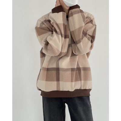 Sudadera Cuadros Texturizada para Hombre - Corte Holgado Manga Larga - Image 4