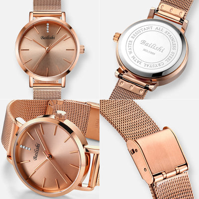 Reloj de cuarzo con correa de malla metálica - Image 6