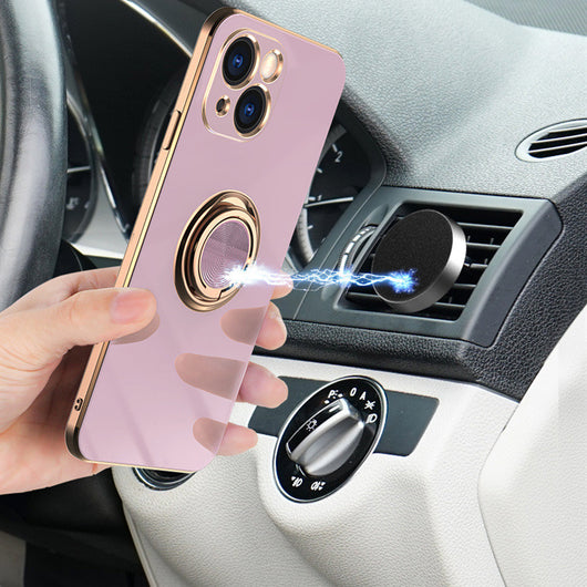 Funda para Teléfono con Anillo Galvanizado Color Sólido - Image 12