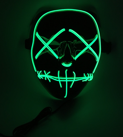 Máscara LED de Horror Halloween con Boca Rasgada y Ojos Cruzados Luminosos - Image 13