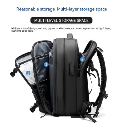 Mochila Ejecutiva Multifunción con Compartimento para Laptop y Compresión de Vacío - Image 3