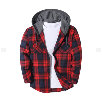 Chaqueta Hoodie Cuadriculada Moderna para Hombre - Image 12