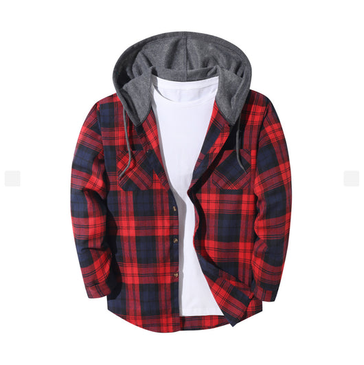 Chaqueta Hoodie Cuadriculada Moderna para Hombre - Image 12