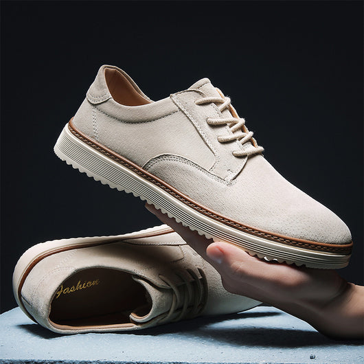 Zapatos Casuales de Cuero para Hombre Estilo Coreano Tono Damasco - Image 12