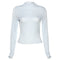 Playera Manga Larga Slim Fit Cuello Redondo con Detalles en Madera