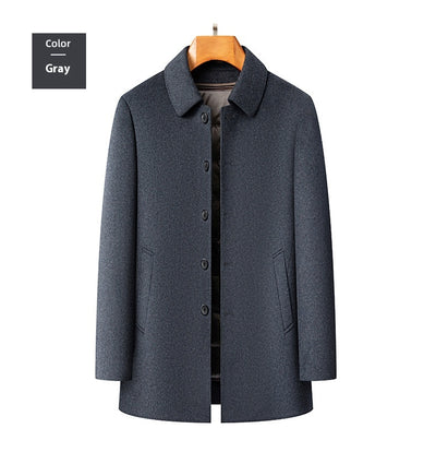 Abrigo de Lana Reversible con Solapa para Hombre Maduro - Image 16
