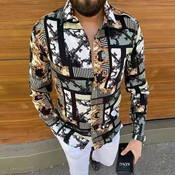 Camisa Casual Entallada de Manga Larga para Hombre