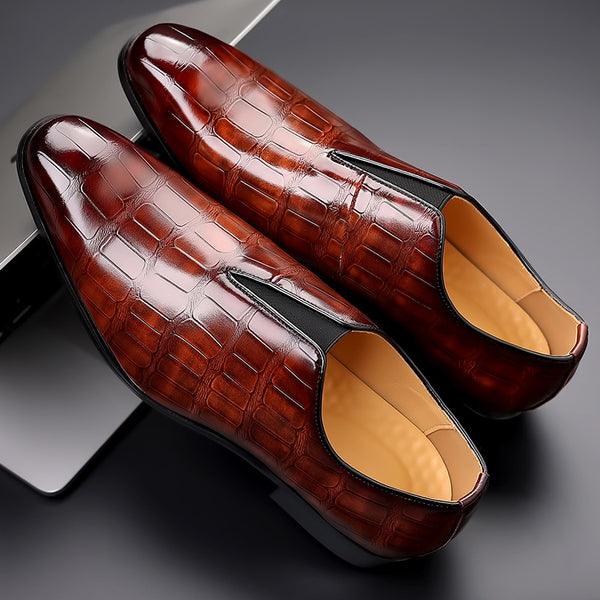 Zapatos Casuales de Cuero con Patrón Piedra - Cómodos y Transpirables