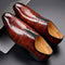 Leather Casual Shoes with Stone Pattern - Comfortable and Breathable
