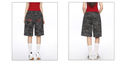 Pantalones Cortos Cargo Camuflaje Americano con Múltiples Bolsillos - Image 7