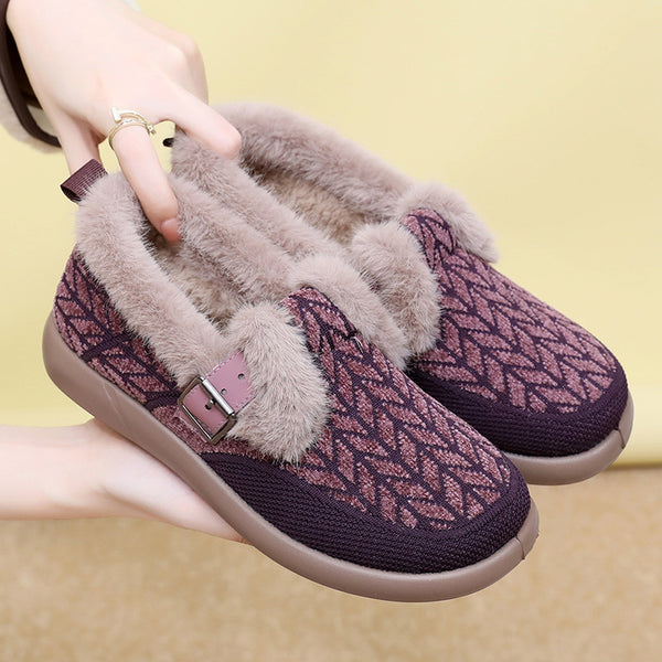 Zapatos de Algodón Aislados con Forro Polar Extra Grueso para Mujer