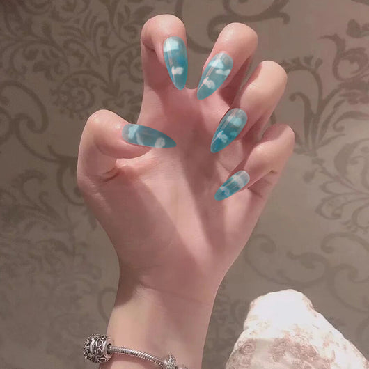 Parches de Uñas Postizas Efecto Gota de Agua