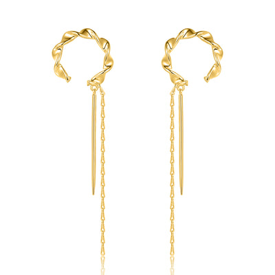Aretes Retro con Borlas sin Perforación para Mujer - Image 13