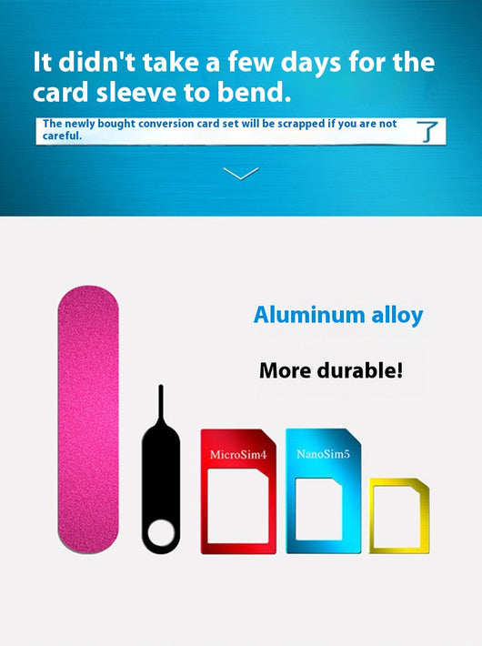 Adaptador de SIM de Aluminio - Set de 5 Piezas Convertidor Nano a Micro SIM - Image 15