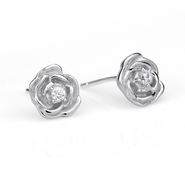 Aretes de Plata 925 Forma Rosa