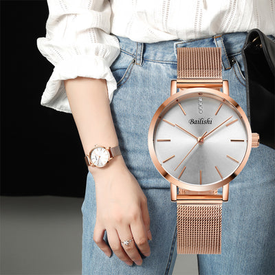 Reloj de cuarzo con correa de malla metálica - Image 3
