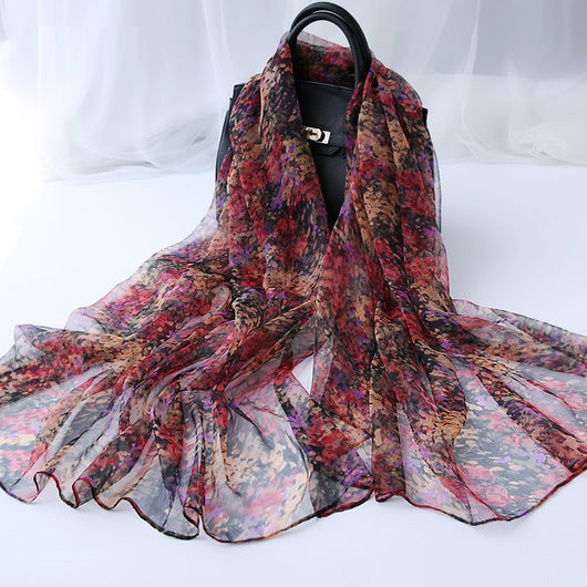 Pañuelo de Seda Decorativo Versátil para Mujer - Image 16