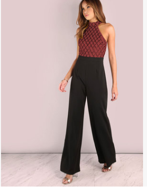 Jumpsuit Elegante con Lentejuelas y Cuello Halter para Mujer - Image 7