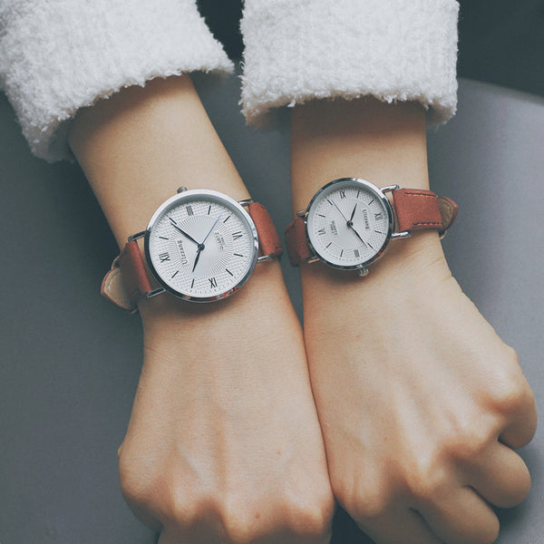 Reloj de Cuarzo Retro Artístico Coreano para Parejas